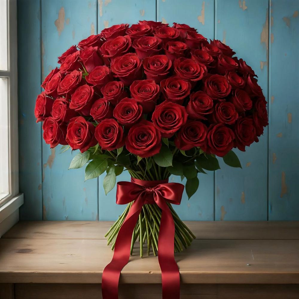 Букет Красные розы Блэк Меджик в Губино