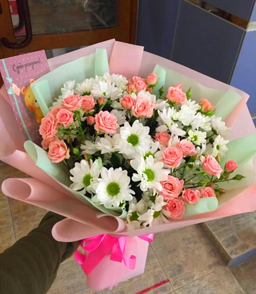 Букет цветов из: Розы и Хризантемы в Губино