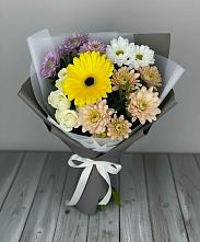 Букет цветов из:  Розы, Герберы и Хризантемы #REPLACE_PRED# Губино
