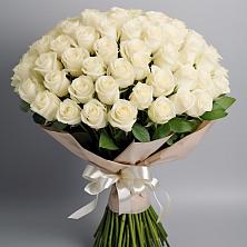 Букет 101 беля роза Белоснежка в Губино