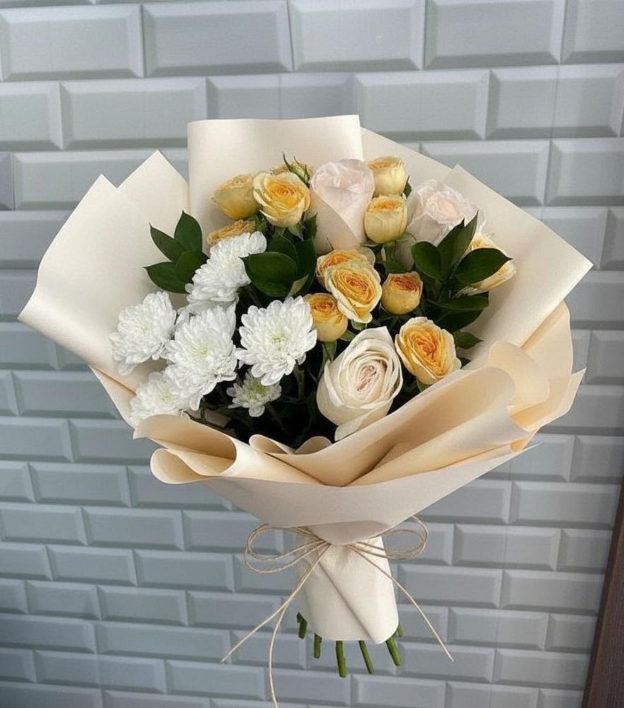 Букет цветов из: Розы и Хризантемы в Губино