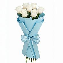 Букет 7 белых роз Проуд в Губино