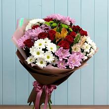Букет цветов из:  Розы, Хризантемы и Альстромерии #REPLACE_PRED# Губино