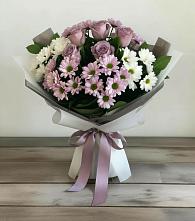 Букет цветов из:  Хризантемы и Розы в Губино