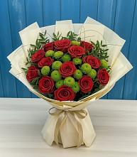 Букет цветов из:  Розы и Хризантемы в Губино