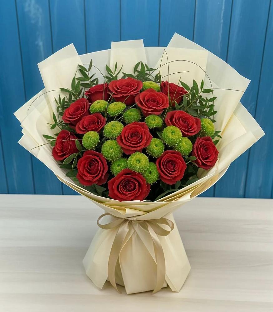 Букет цветов из: Розы и Хризантемы в Губино