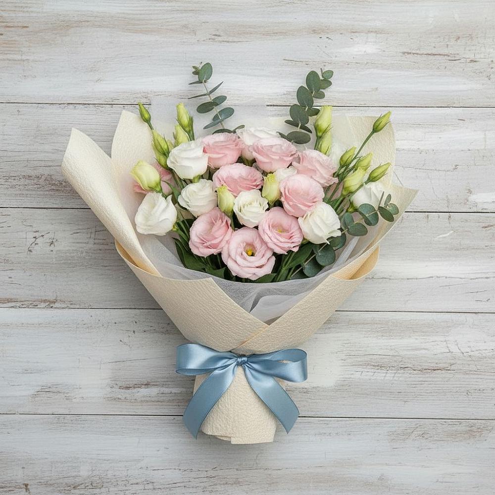 Букет цветов из: Лизиантусы в Губино